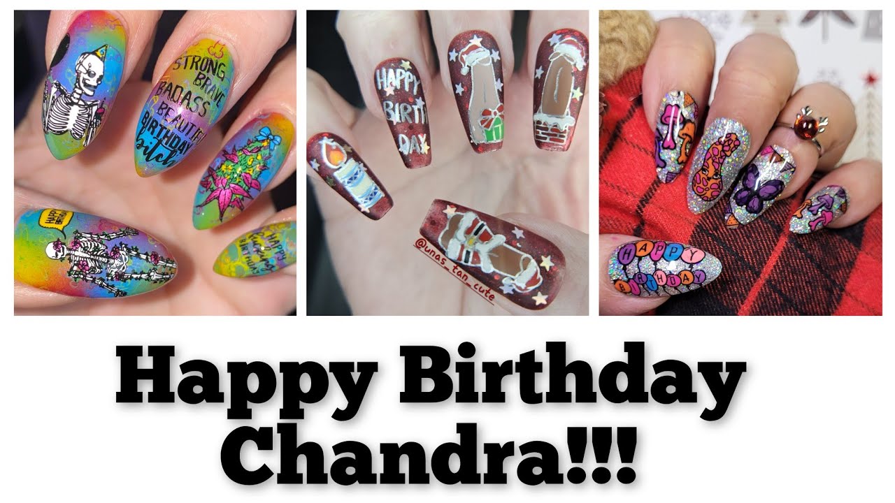 Happy Birthday Chandra  / Pretty Fingers By Robin  / Reverse Stamping