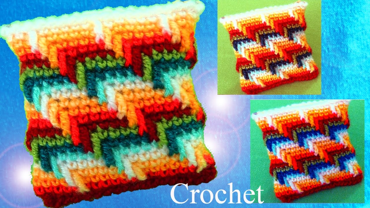 Monederos a Crochet en punto maravilloso arcoíris para cojines cobijas mantas