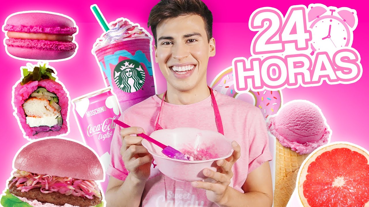 24 HORAS COMIENDO Y VIVIENDO ROSA 💖 / La Divaza