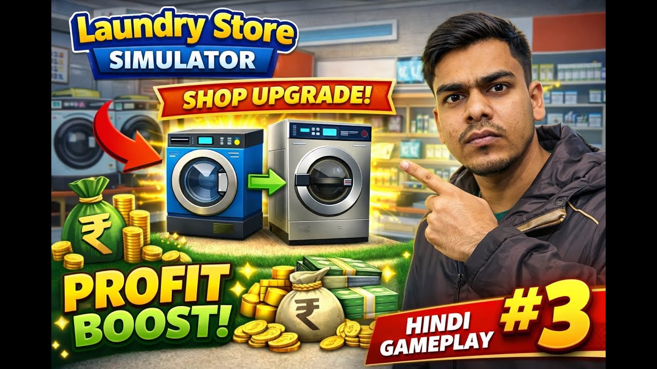 Laundry Store Simulator #3 | Shop Upgrade & Profit Boost 💰 | Hindi Gameplay