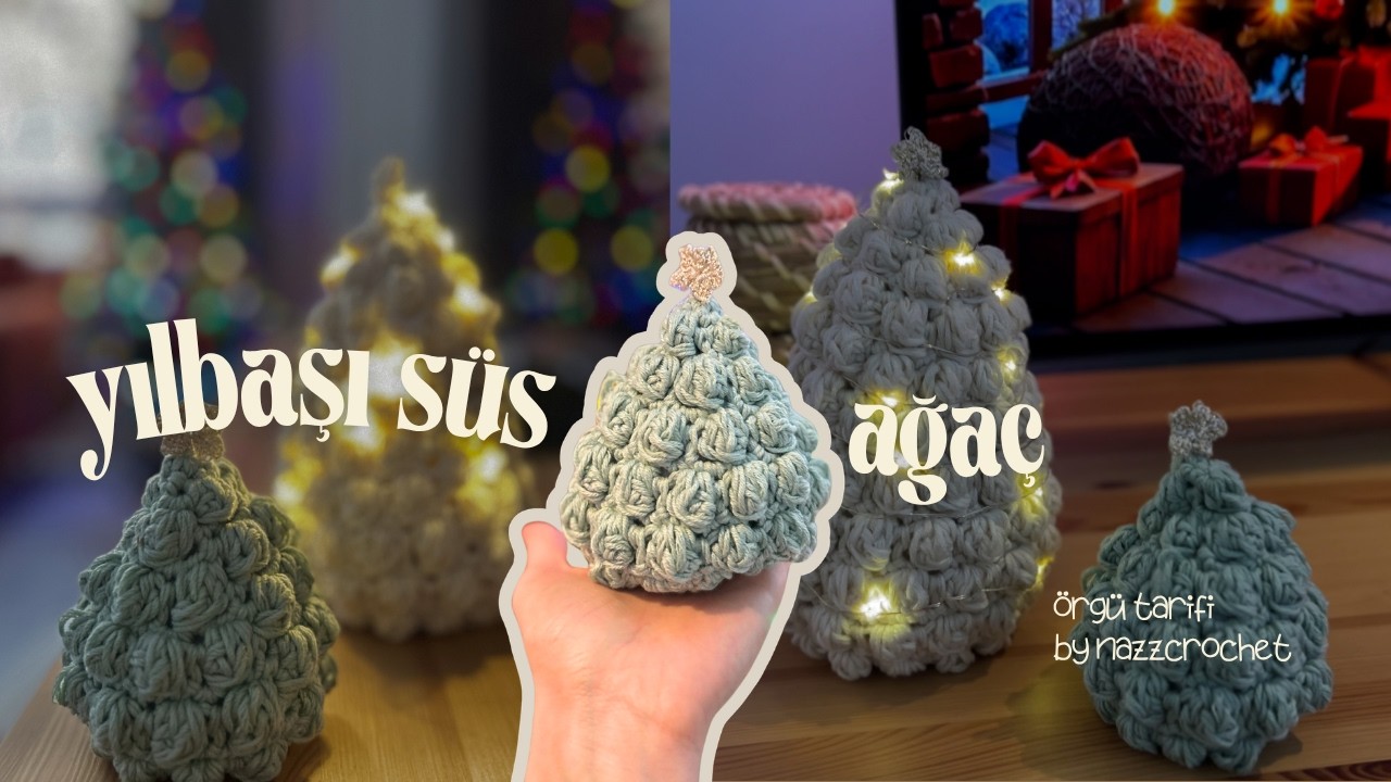 ÖRGÜ YILBAŞI AĞACI 🎄 TIĞ İLE EV DEKORU ÖRELİM | CROCHET CHRISTMAS TREE HOME DECOR #crochet