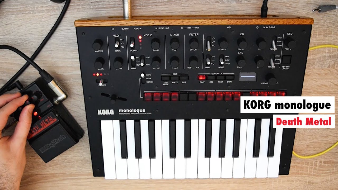 KORG monologue Synthesizer Meets DigiTech Death Metal Pedal