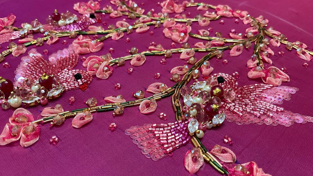 Fancy bird embroidery design