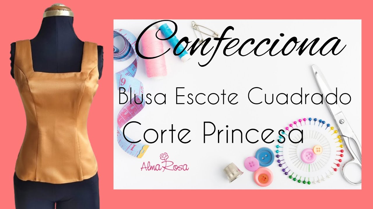 Escote Cuadrado/ Corte Princesa. #costuraamao  #costurafácil  #confeccion