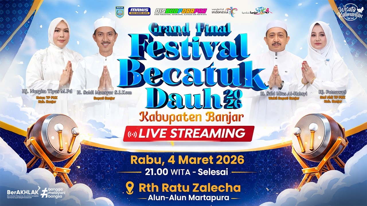 LIVE Grand Final Lomba Becatuk Dauh Kabupaten Banjar 2026 - Wisata Kalimantan