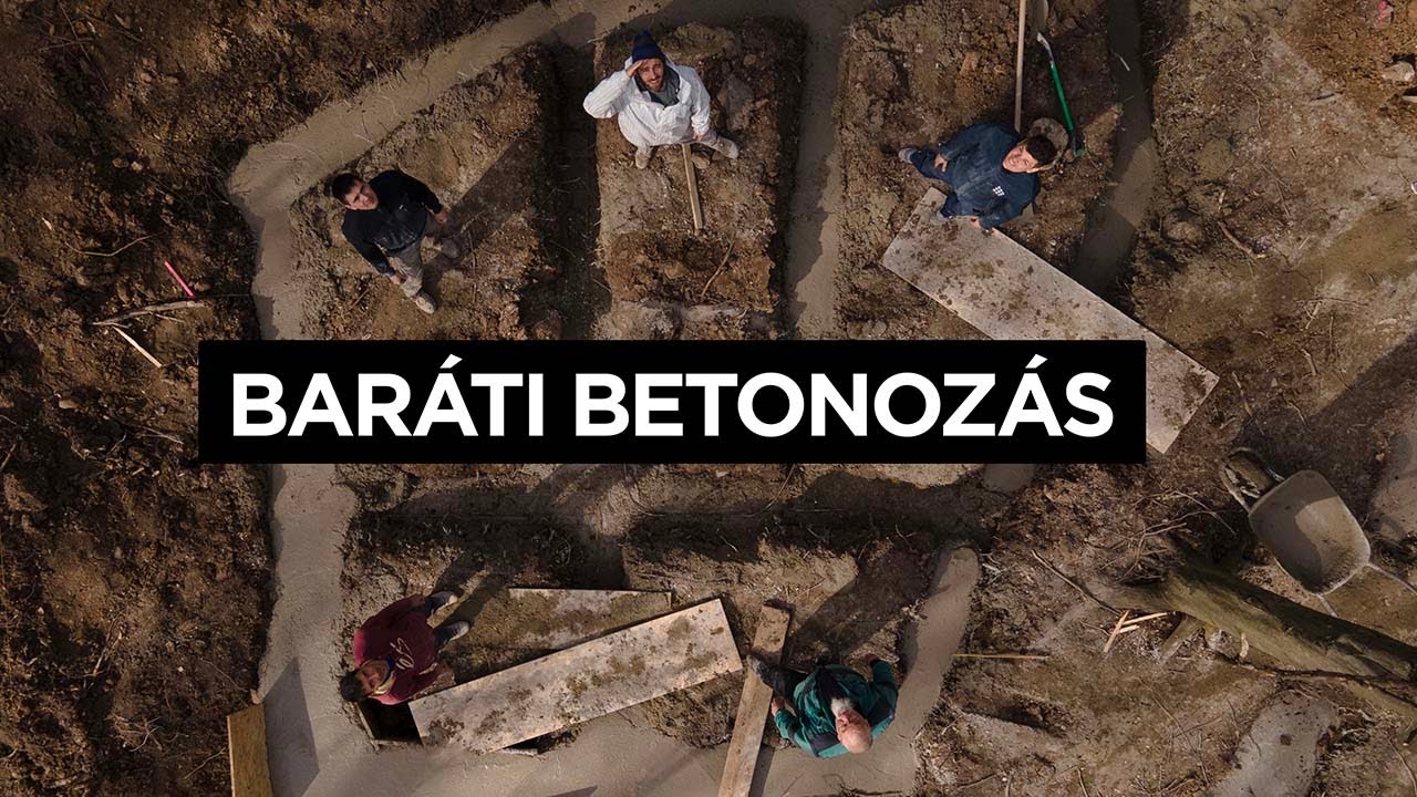 Kabinka lila teraszának betonozása