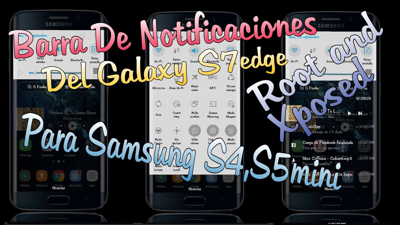 Barra de Notificaciones del S7 edge para S4mini (Root) and (Xposed)