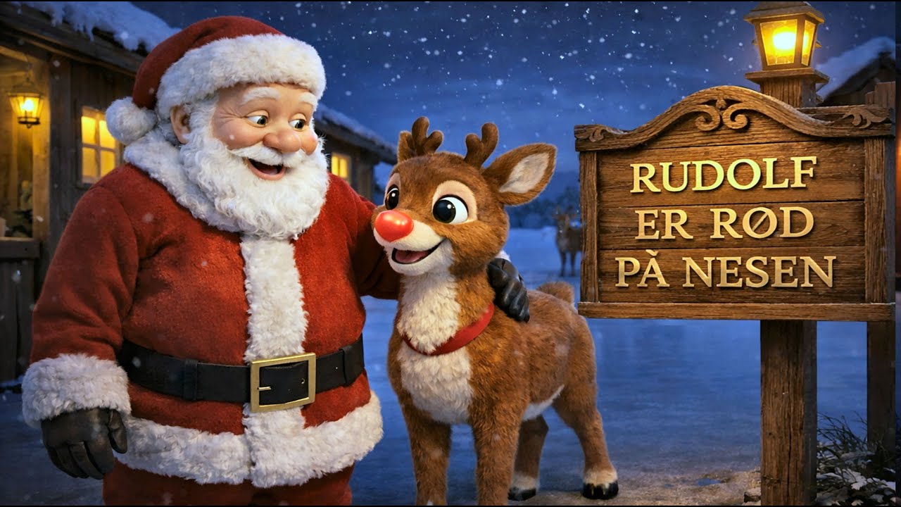 rudolf er rød på nesen  - Julesang - barnesanger