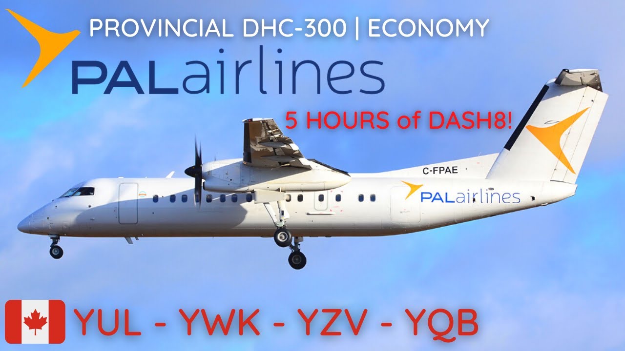 TRIP REPORT | PAL Airlines Dash8 Q-300 | Montreal (YUL) to Quebec City (YQB) via YWK & YZV | Economy