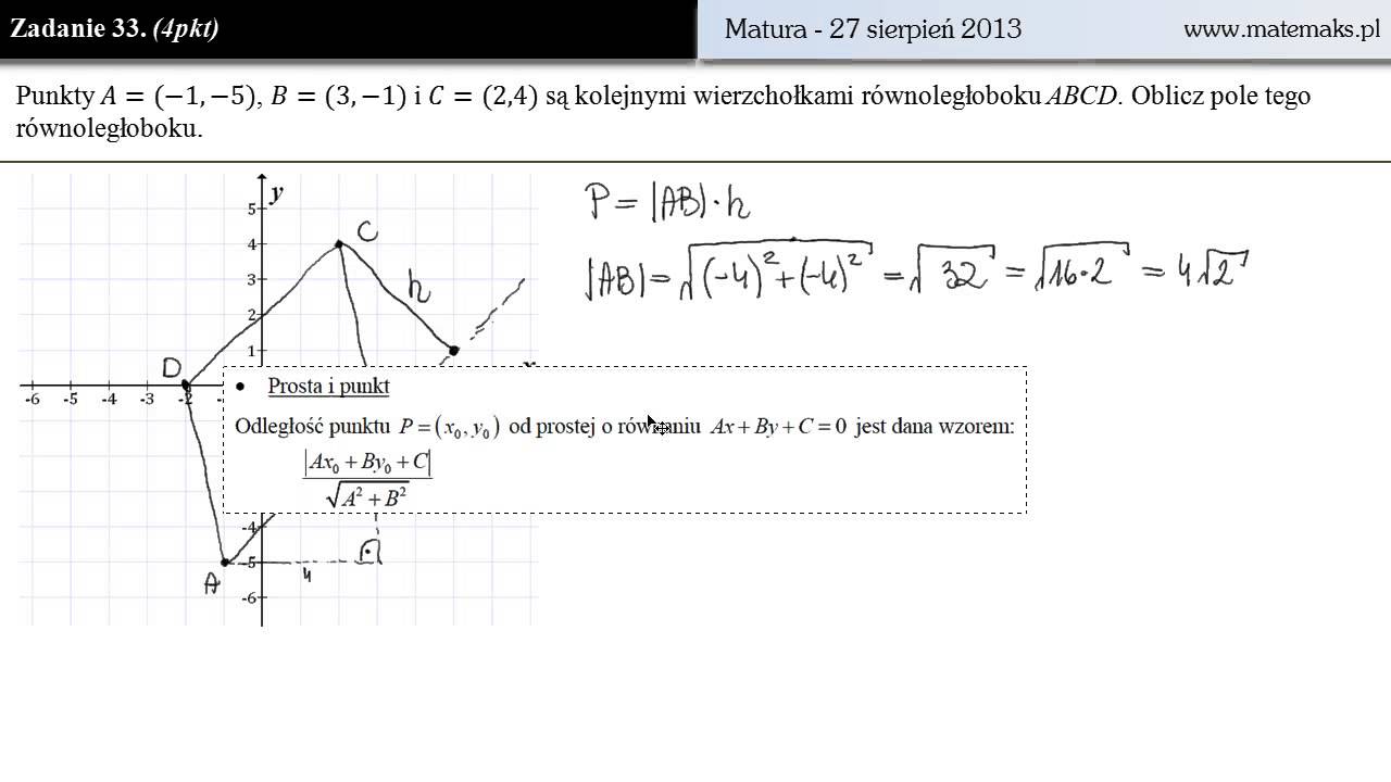 Zadanie 33 - matura poprawkowa 2013