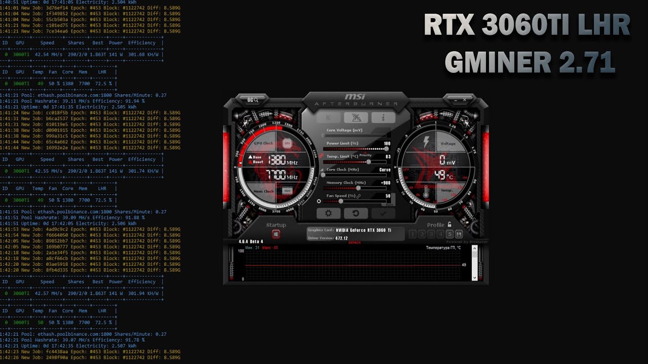 GMINER 2.71 │ WINDOWS 10 │ RTX 3060TI LHR