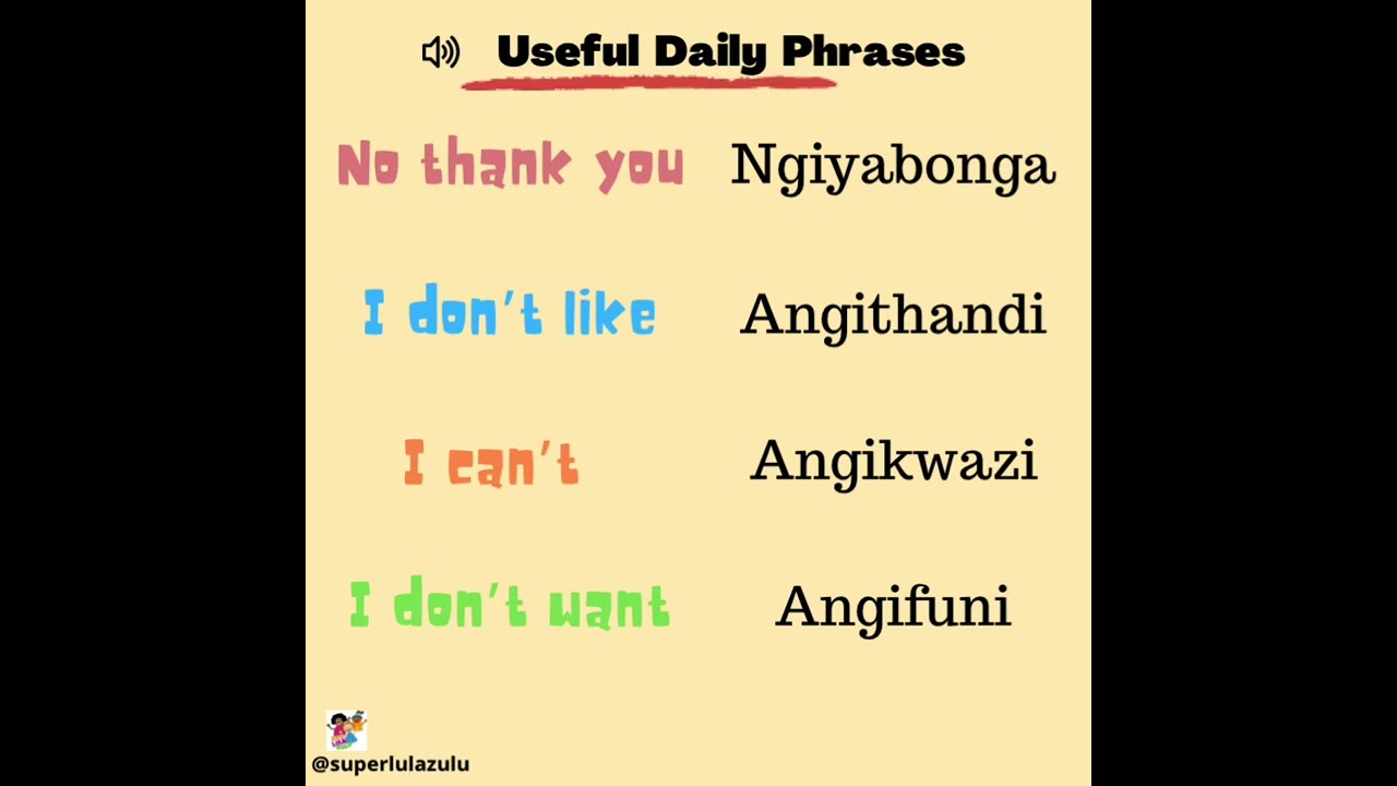 How to Refuse in isiZulu | Daily Phrases