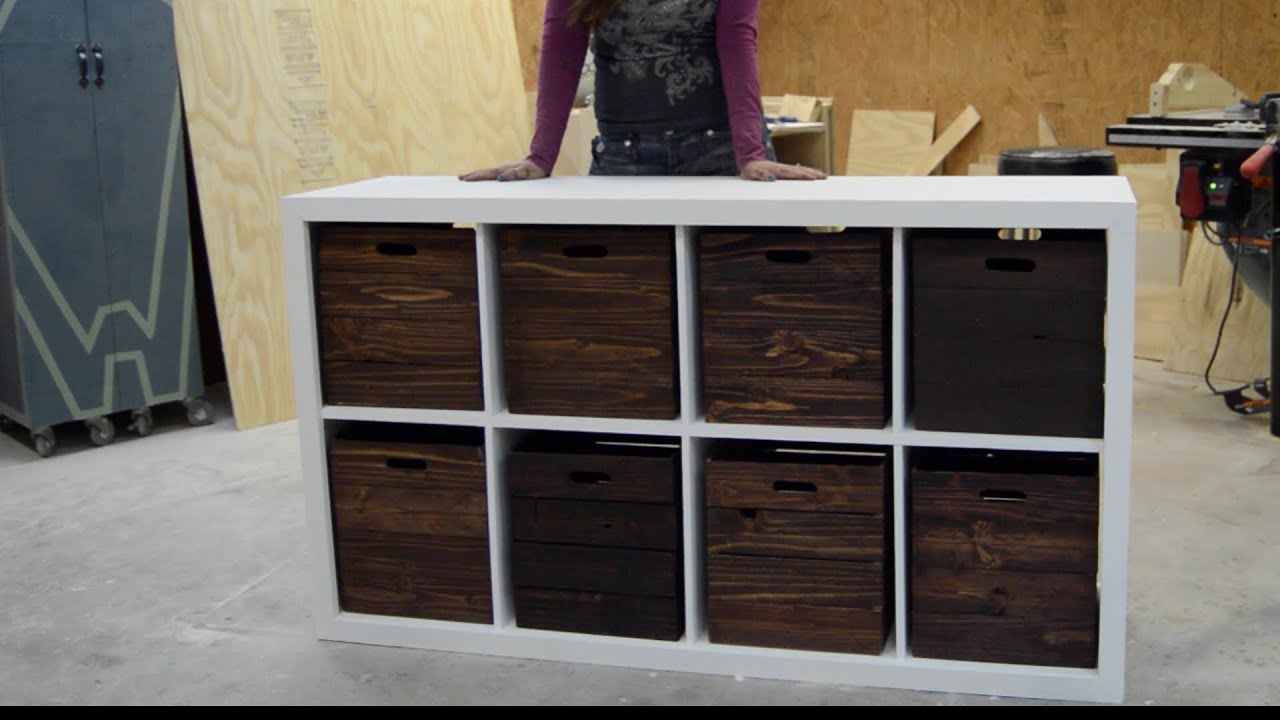 DIY Toy Storage Unit with Wooden Crates