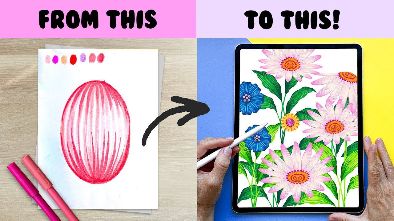 Scan & Digitize Your Art in Procreate 🌸 Turn One Petal into a Full Botanical Composition!