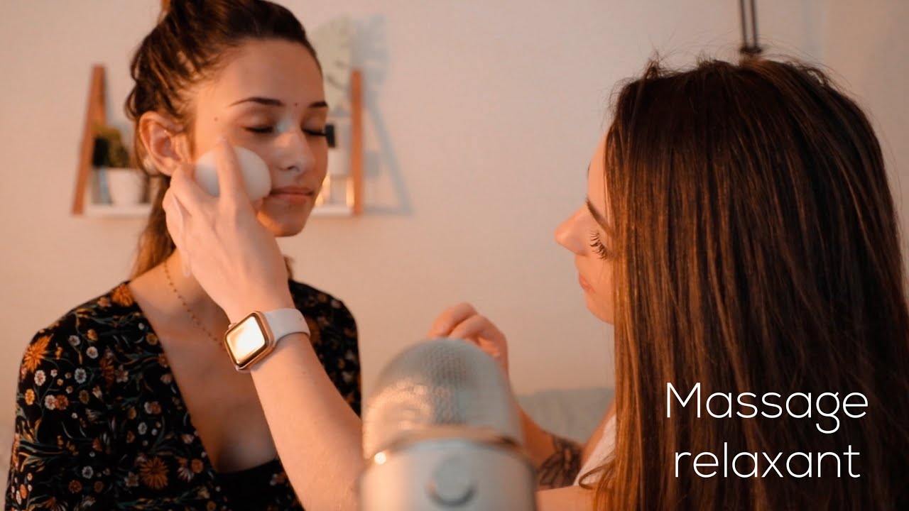 ASMR FRANCAIS ♡ MASSAGE RELAXANT DU VISAGE (Ft. Colomba ASMR) ♡