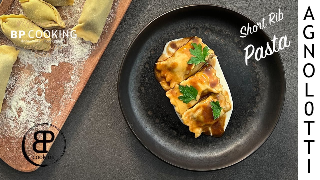 Short Rib Agnolotti mit Parmesansauce, Pasta wie im Piemont!