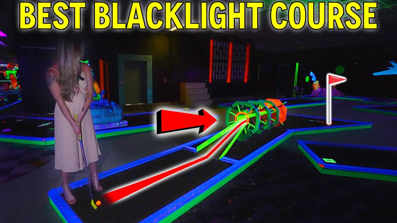 Elisha's Luckiest Game Ever! - Awesome Blacklight Mini Golf Course