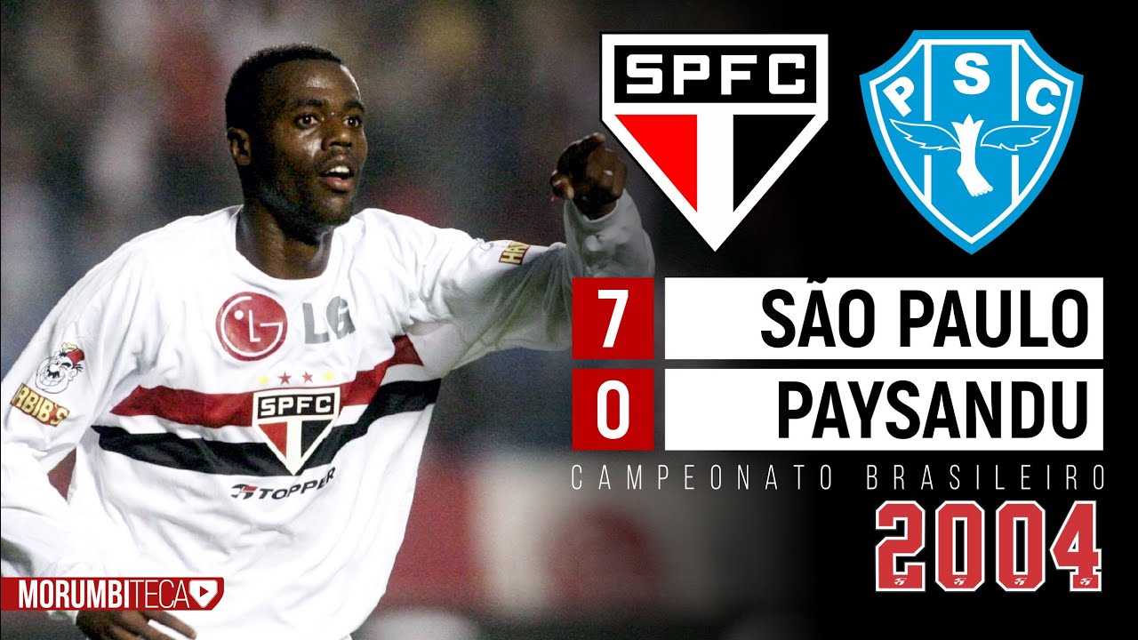 São Paulo 7x0 Paysandu - 2004 - GOLEADA HISTÓRICA COM GOLAÇO DE GRAFITE!