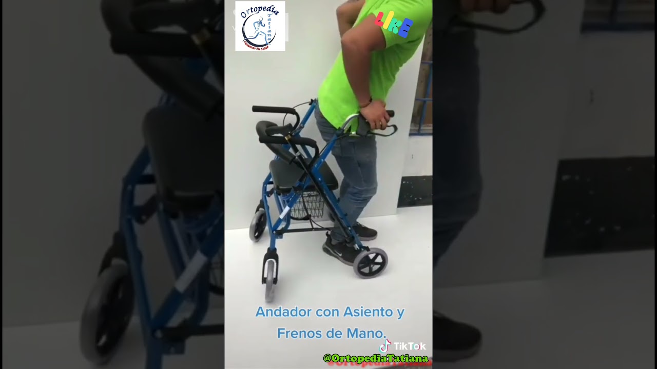 ANDADOR ORTOP&Eacute;DICO 4 RUEDAS &ndash; ROLLATOR 2 EN 1 &ndash; COL&Oacute;N AZUL