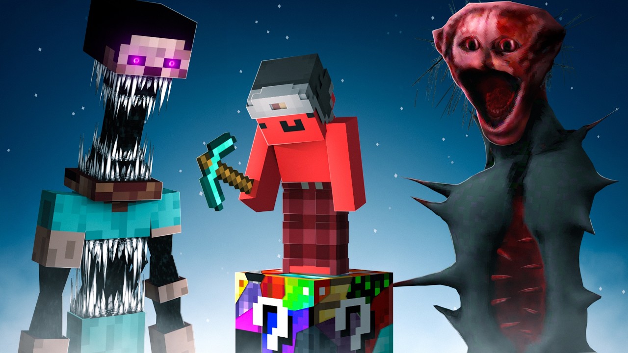 I Beat Minecraft One Lucky Block with Horror Mods