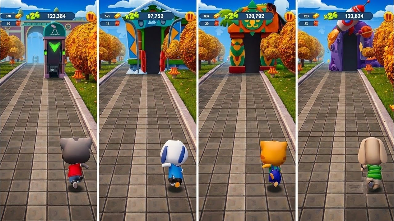 Talking Tom Gold Run: Talking Tom,Talking Hank,Talking Ginger,Talking Ben (Android/iOS) Gameplay