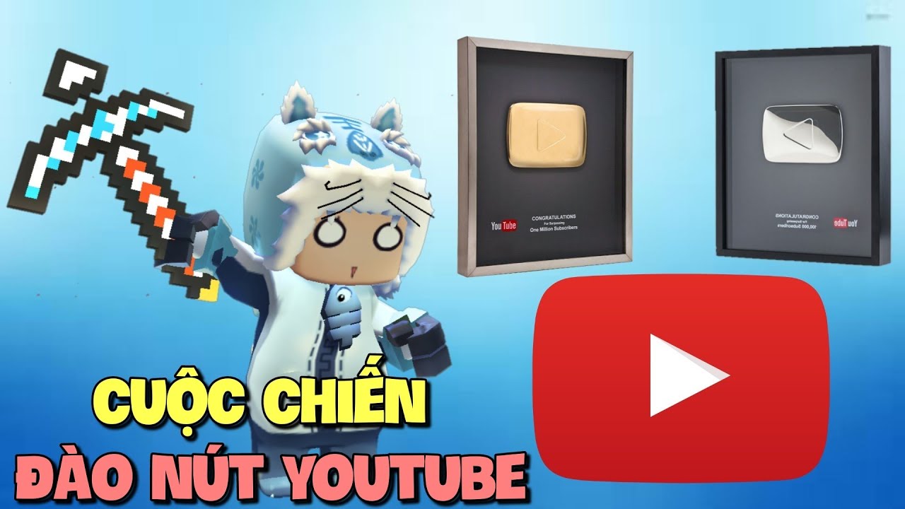 Cuộc chiến đào Nút Youtube trong Mini World | Mini Game | Meowpeo