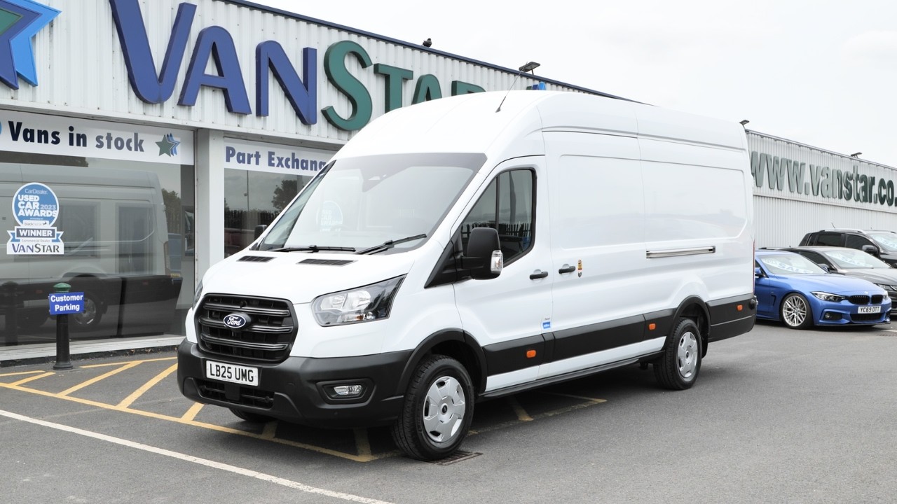 2025 Ford Transit 350 L4 X-Long H3 High Roof Trend Panel Van Frozen White - LB25 UMG - VanStar