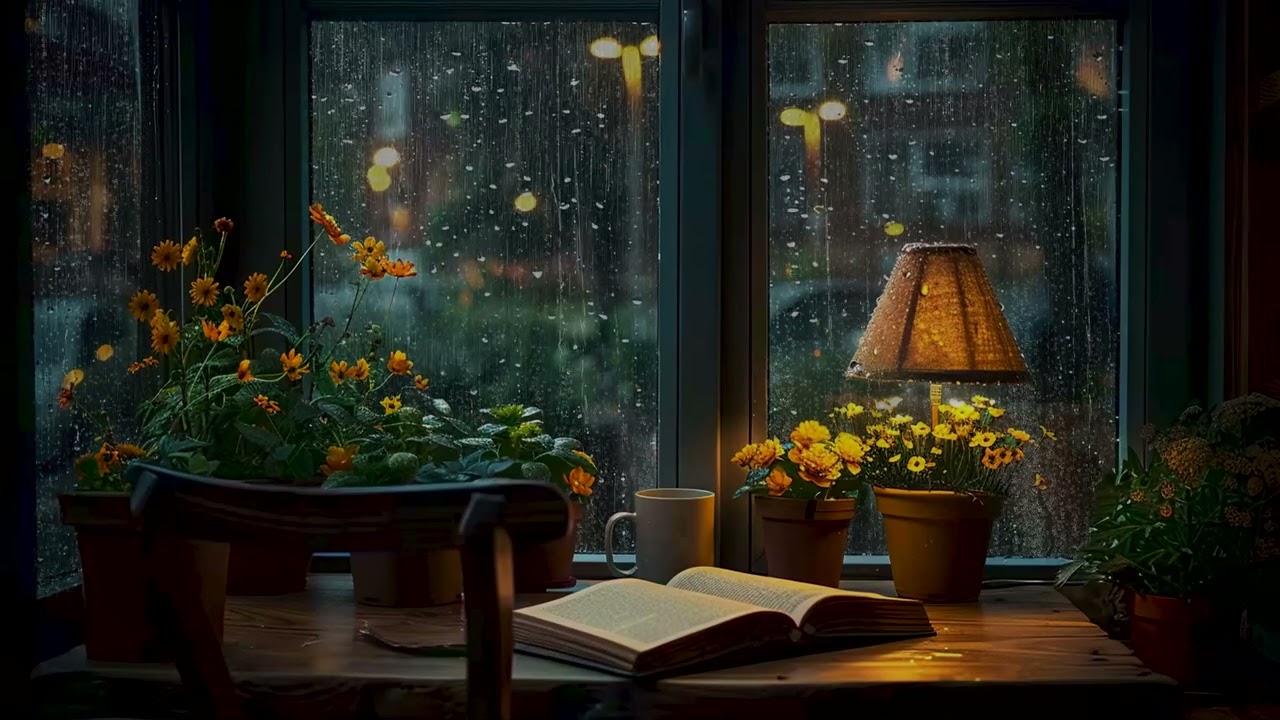Gentle Rain Outside the Window for Study, Relaxation & Coffee Time | Cozy Ambience to Chill & Focus