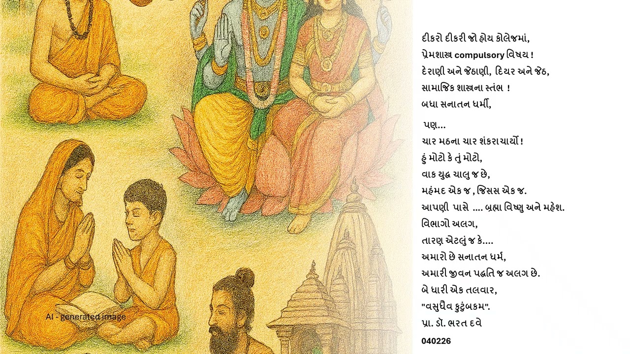સનાતન ધર્મ ^^  જીવન પદ્ધતિ જ અલગ છે By પ્રા ડો ભરત દવે 040226