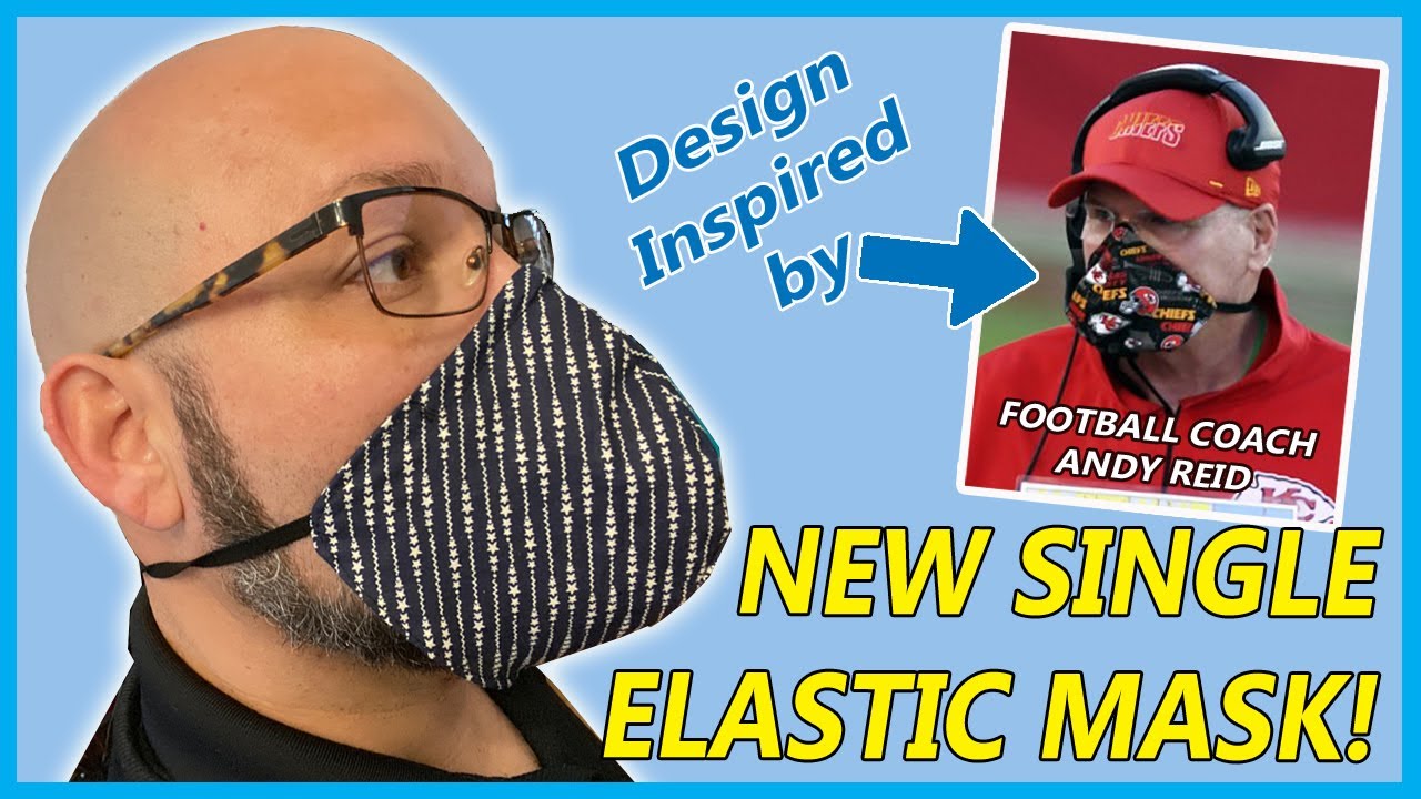 New Single Elastic Mask Design Tutorial! Inspired by Super Bowl-Winning Coach Andy Reid!