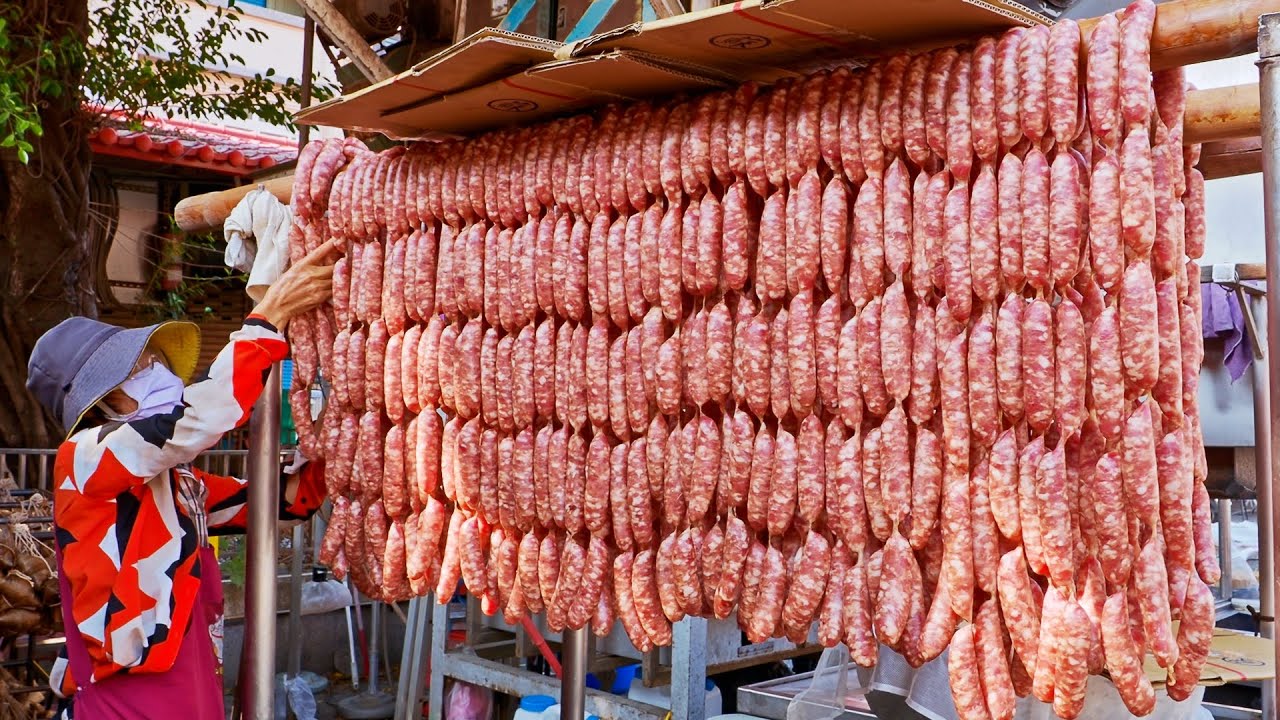 Amazing Sausage Fall！Grilled Sausage, Fried Eel Noodles /驚人的香腸瀑布！廟口烤香腸, 米腸, 炒鱔魚麵-街頭美食-Street Food
