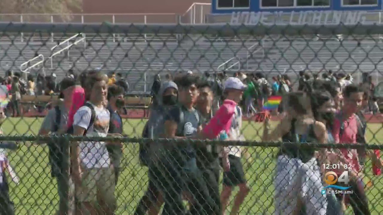 Hundreds Of Cypress Bay High Students Stage Walkout Over 'Don't Say Gay' Bill