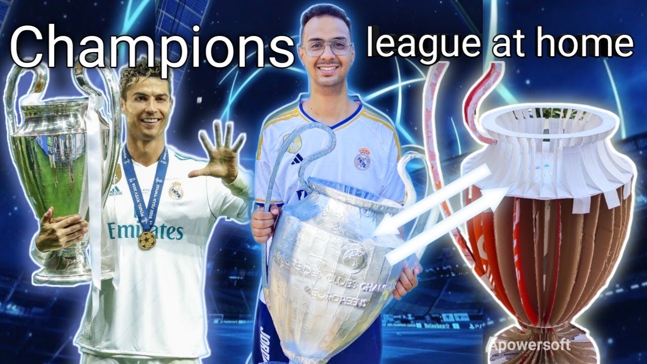 How to make CHAMPIONS LEAGUE trophy from just PAPER !! #championsleague #uefa