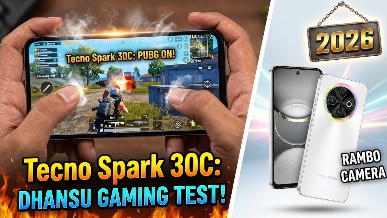 Tecno Spark 30C PUBG Mobile Gaming Test 2026 🚀 | 40 FPS or 60 FPS? 🤔 | BGMI Test & Battery Drain!
