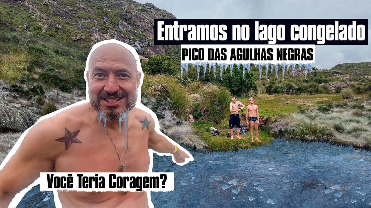 Mergulho Congelante nas Montanhas : Entrando no Lago Congelado na montanha.