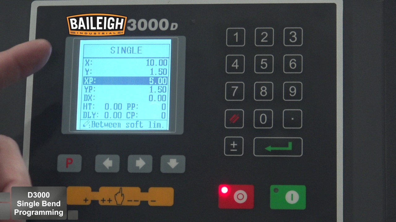 Baileigh 3000D Press Brake Controler   Single Bend Mode