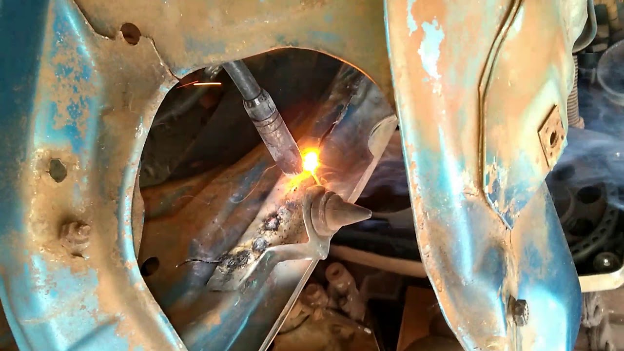 Recuperação da longarina do corsa.com solda MIG sem gaz.