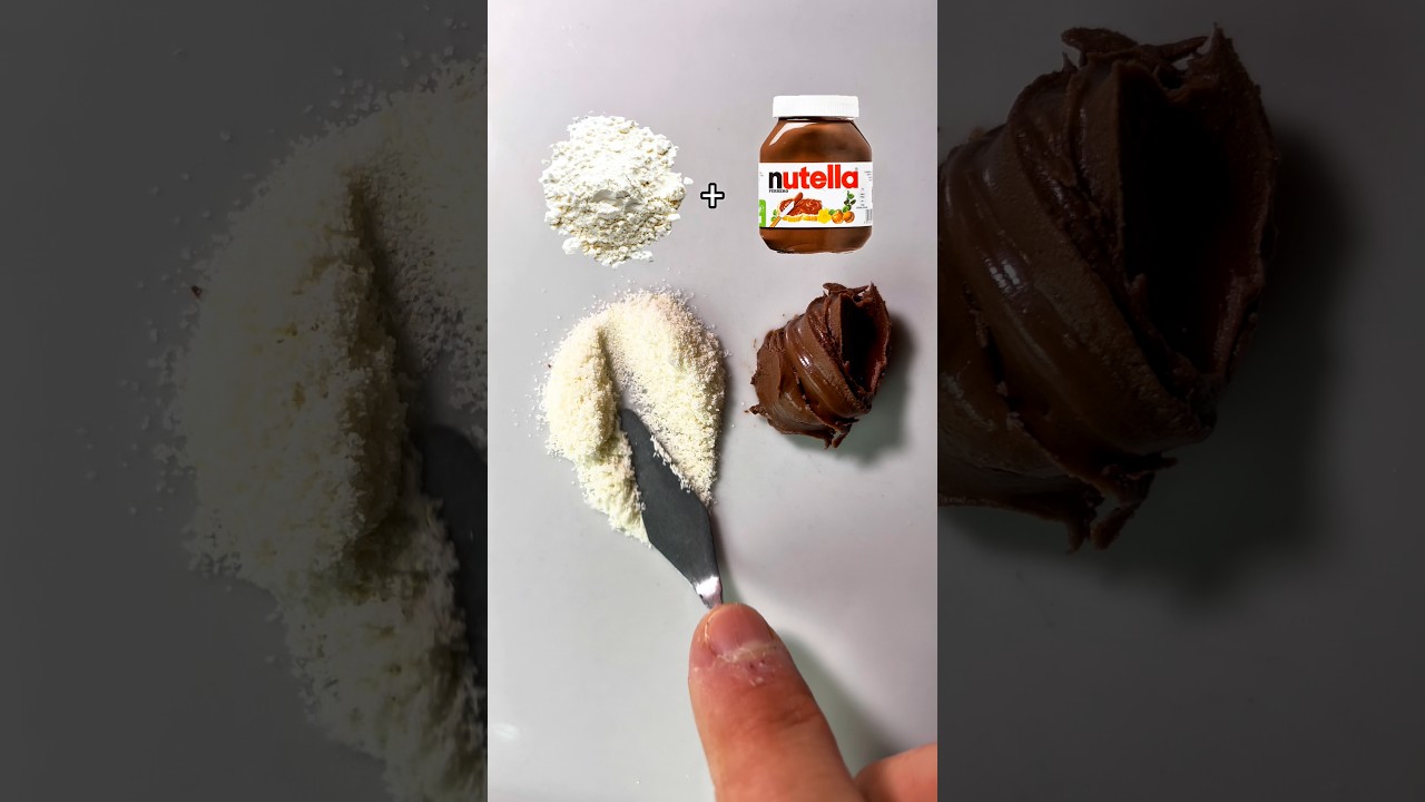 What color does mixed Pan Flour and Nutella make?? #food #asmr #nutella