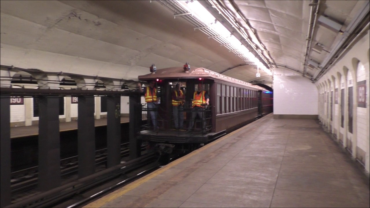 NYC Subway HD 60fps: IND R9 / BMT BU Gate Car Museum Train Move @ 190th St. on The A Line (6/15/17)