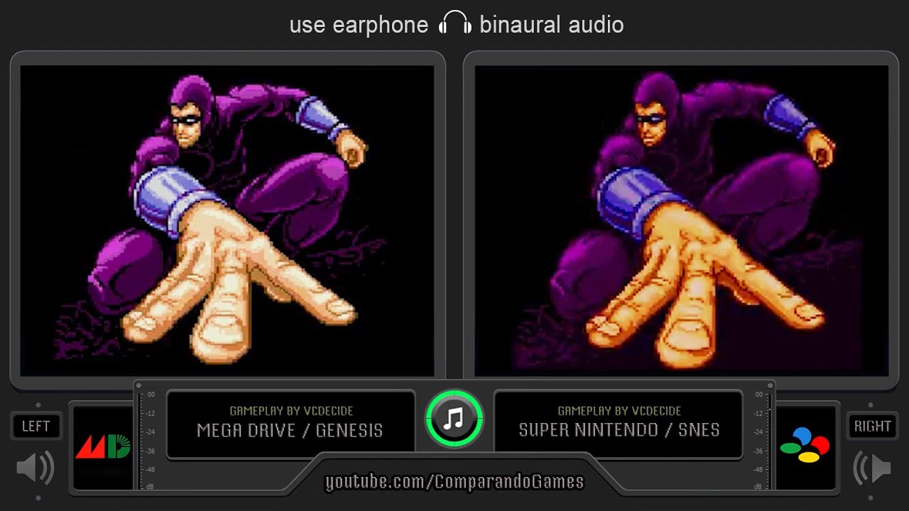 Phantom 2040 (Sega Genesis vs SNES) Side by Side Comparison