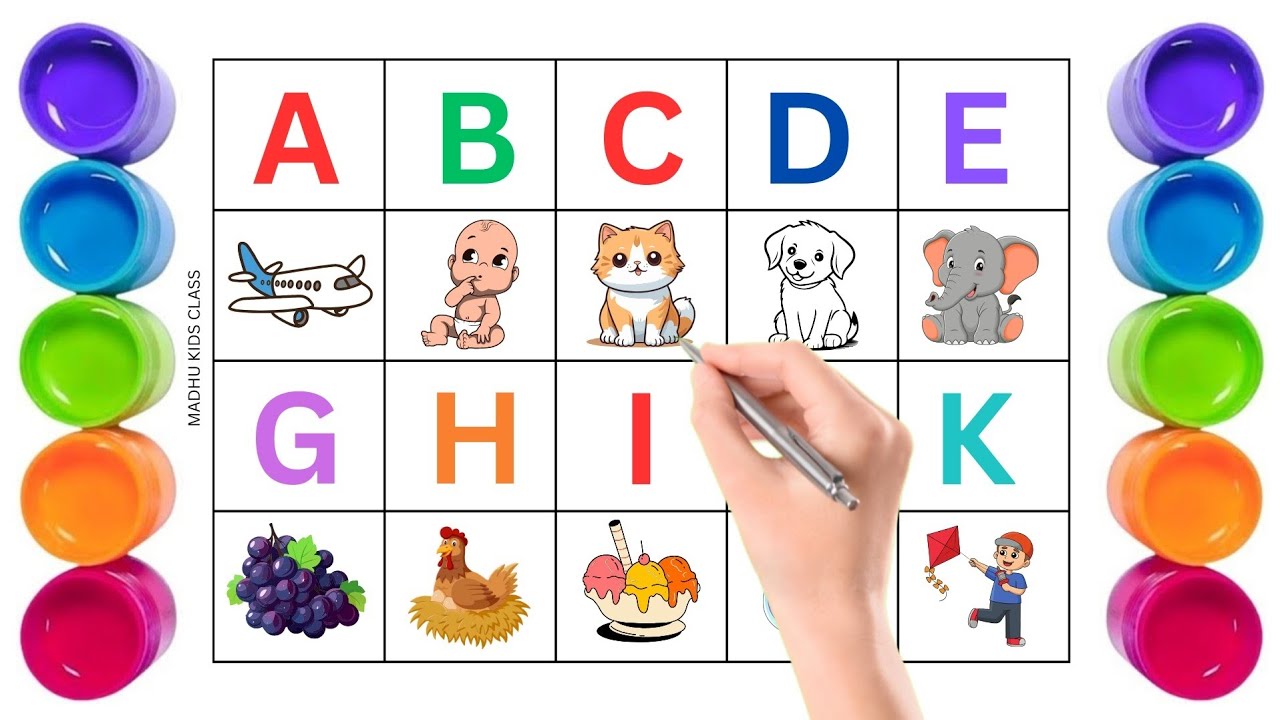 Learn A to Z ABC with Colorful Painting + Tracing 🎨 | Preschool Kids Learning | Alphabet Writing 