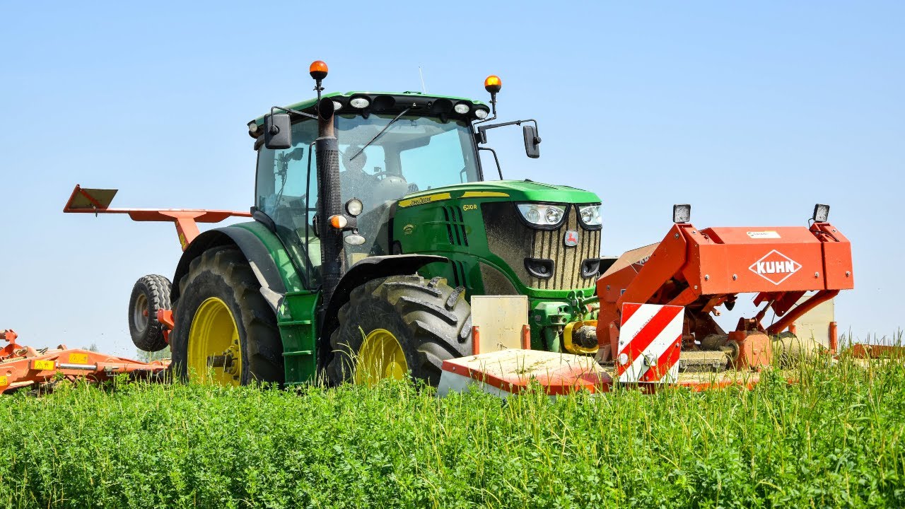 GRASS SILAGE 2018 - John Deere 6210R + Kuhn FC 883 Ra | 1°Sfalcio | MASON