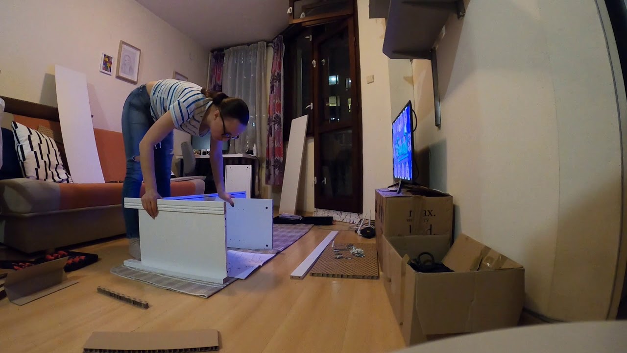 Assembling BRUSALI TV stand from IKEA