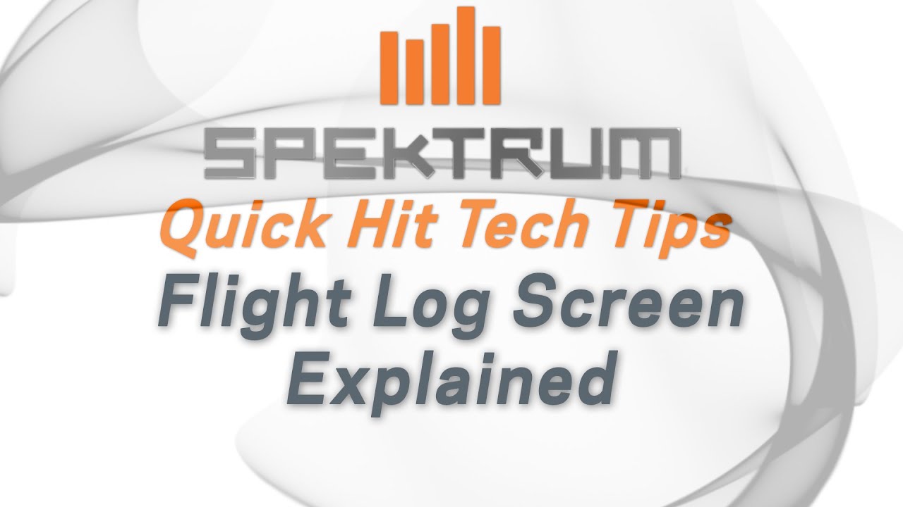 Spektrum Quick Hit Tech Tips - Flight Log Telemetry Screen Explained