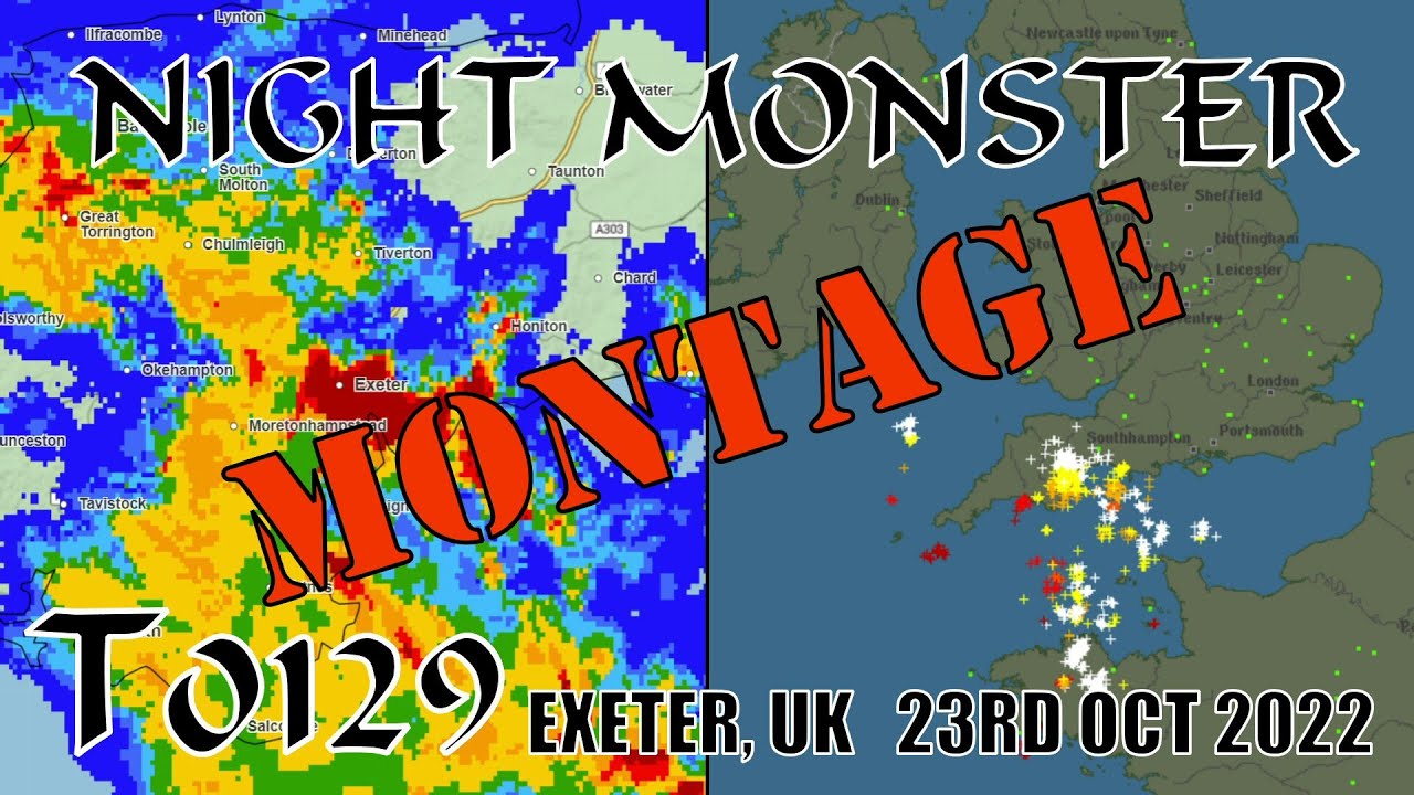 T0129 | Powerful Thunderstorm MONTAGE VERSION | 23rd Oct 2022 Exeter/Dawlish Devon UK