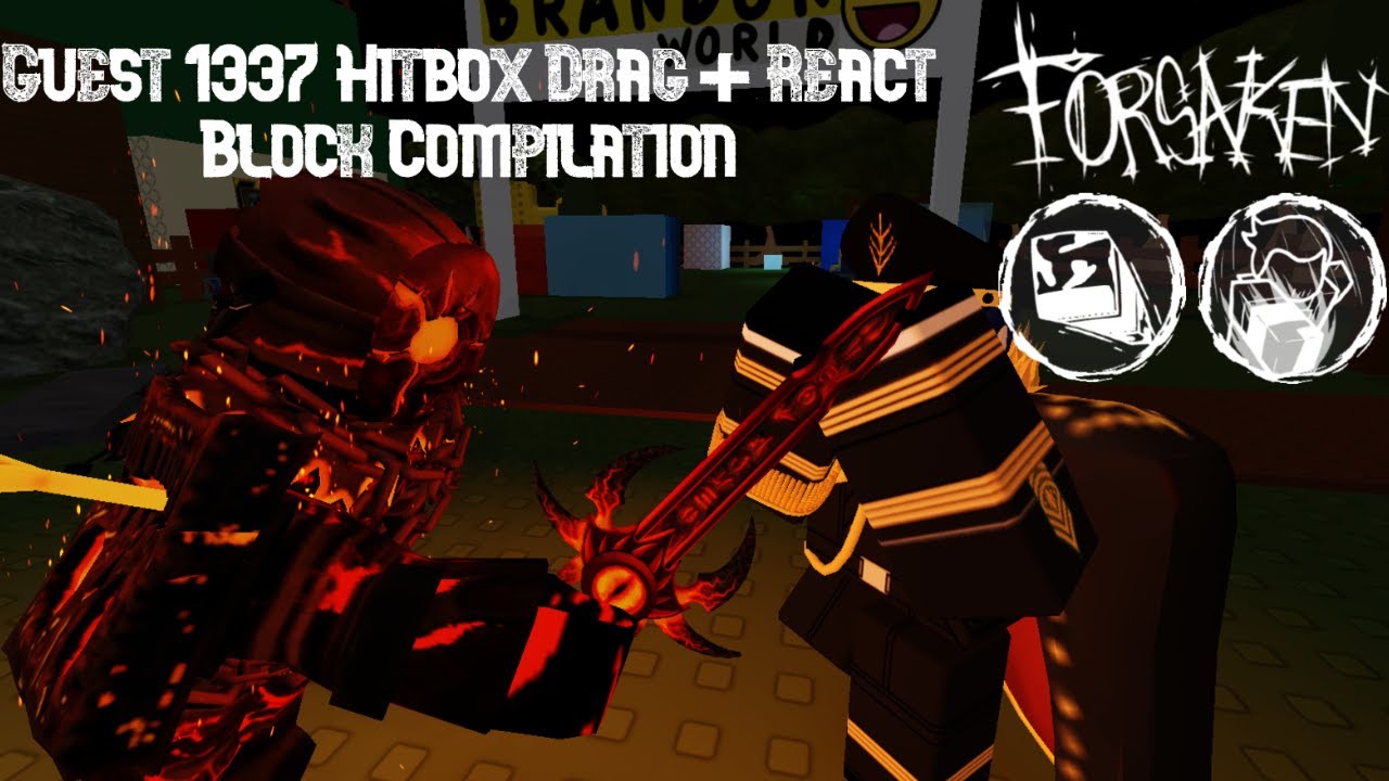 GUEST 1337 REACT + DRAG BLOCK Compilation (Roblox Forsaken)
