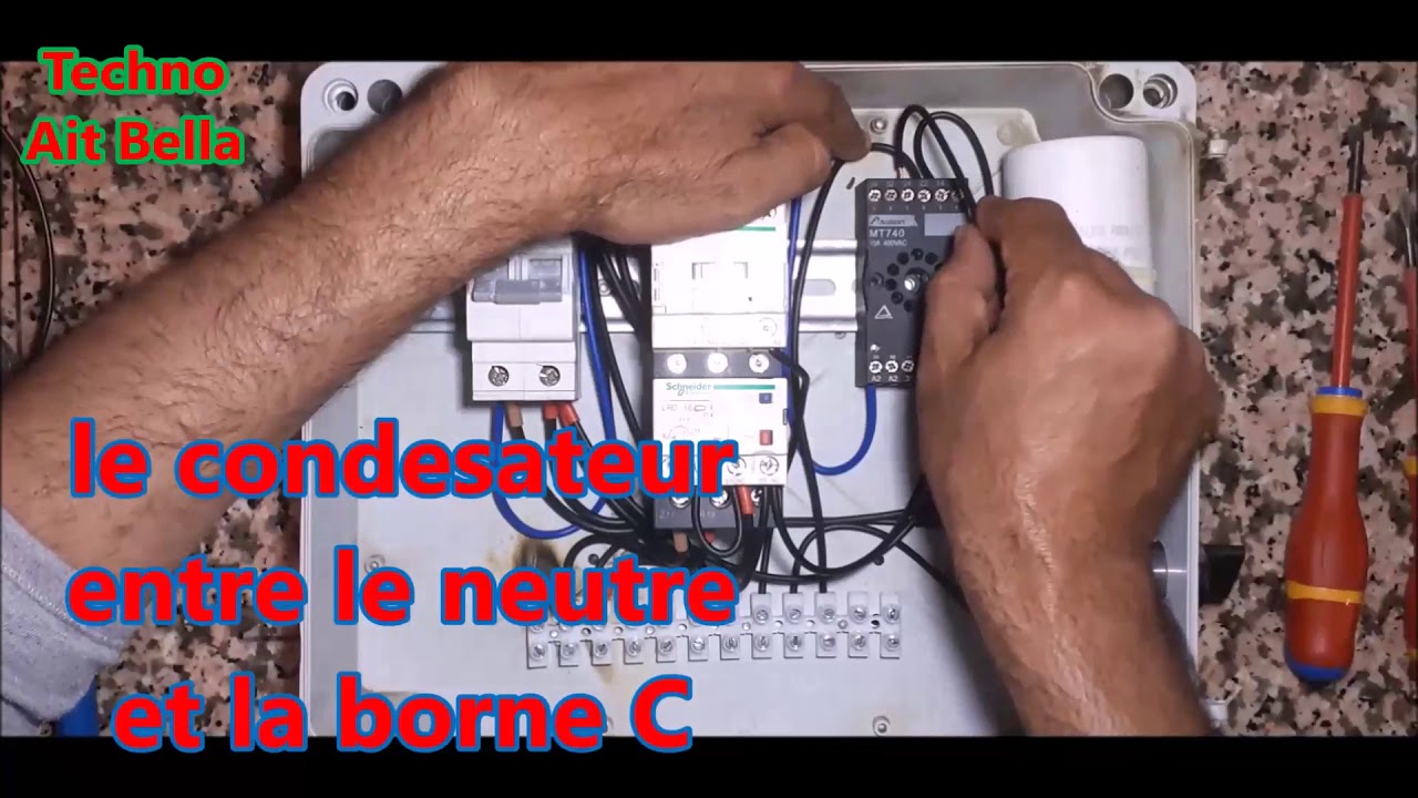 Réinstallation tableau de commande grillé #pompe 220v اعادة تركيب صندوق التحكم في مضخة بعد احتراقه