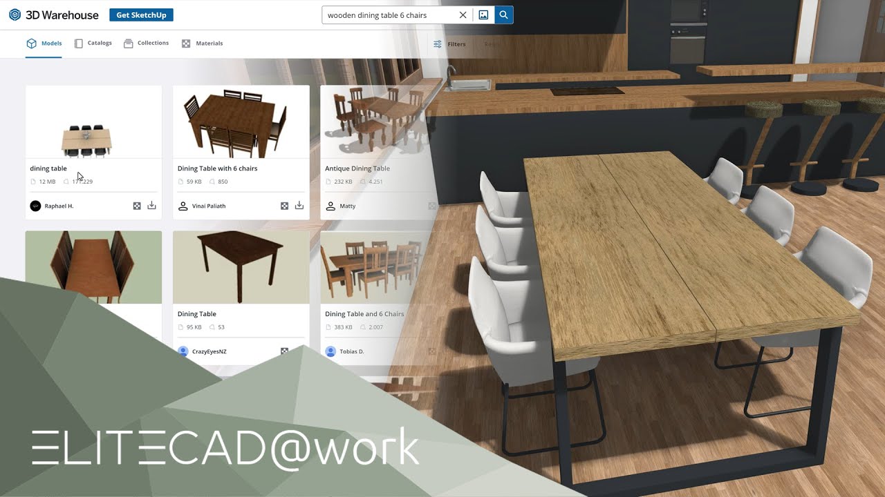 ELITECAD@work | 3D-Warehouse-Möbel optimal für ELITECAD aufbereiten