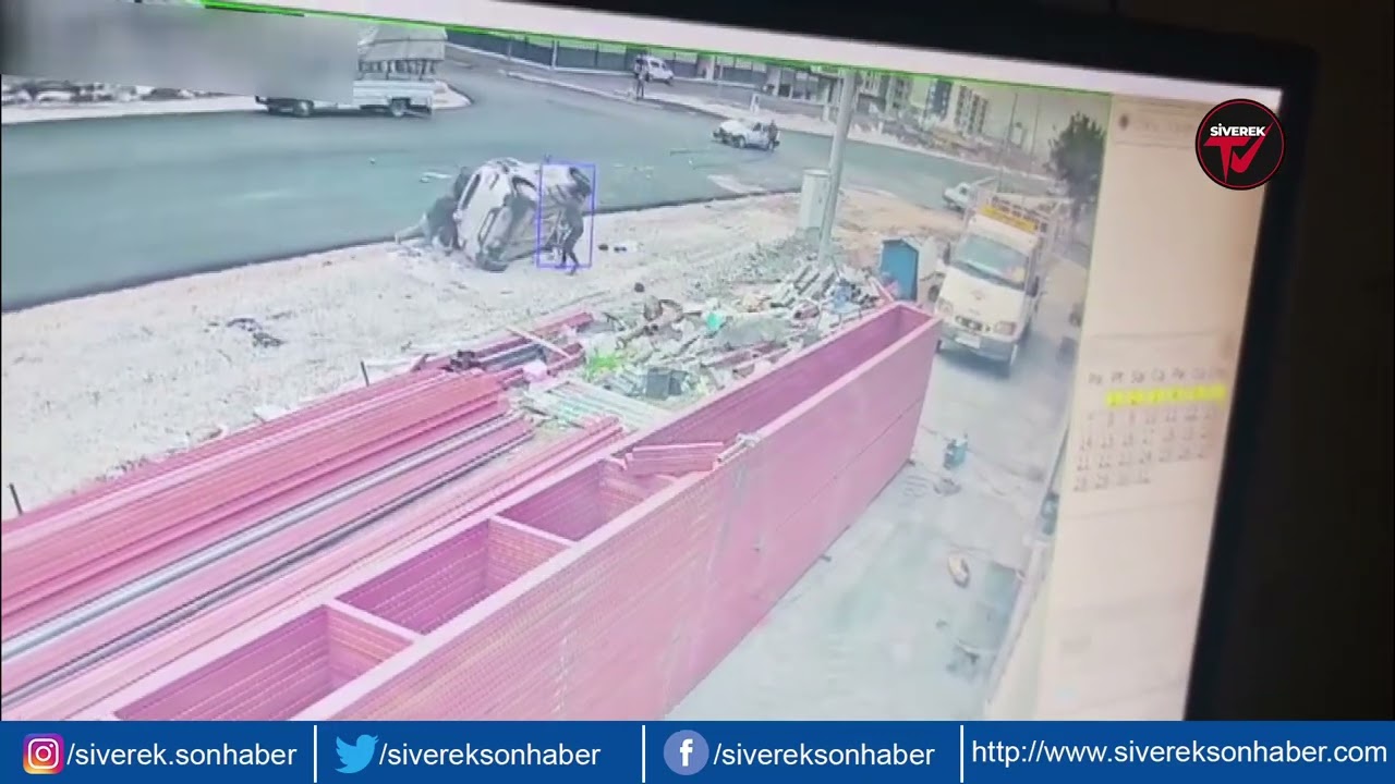 Siverek'te yaşanan kaza anbean g&uuml;venlik kamerasına yansıdı