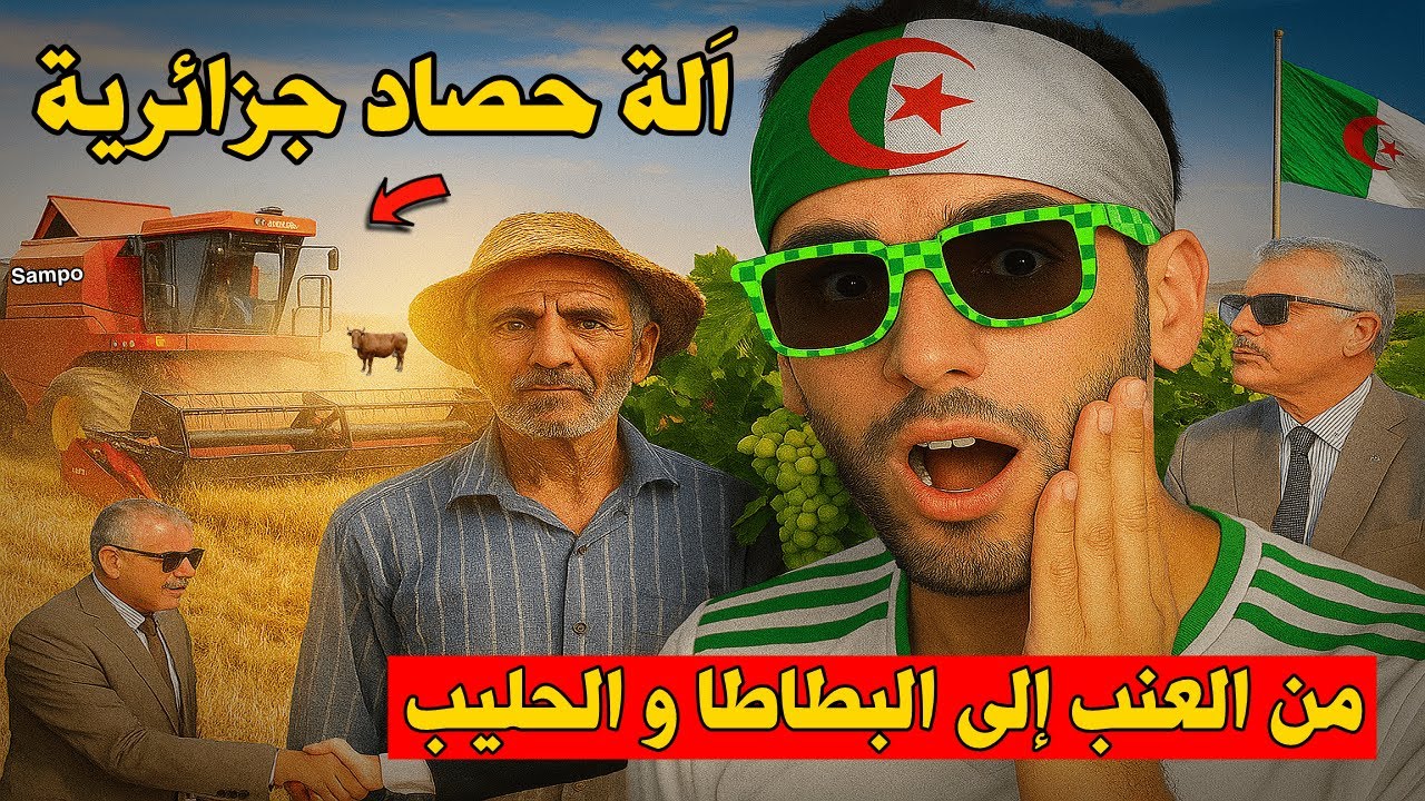هكذا تُنتج الجزائر🇩🇿 غذائها! عنب🍇 ،أشجار🌳 ،حليب🥛،و اَلة حصاد جزائرية 🚜 الصنع ! فهل للعديان ما يقال؟!